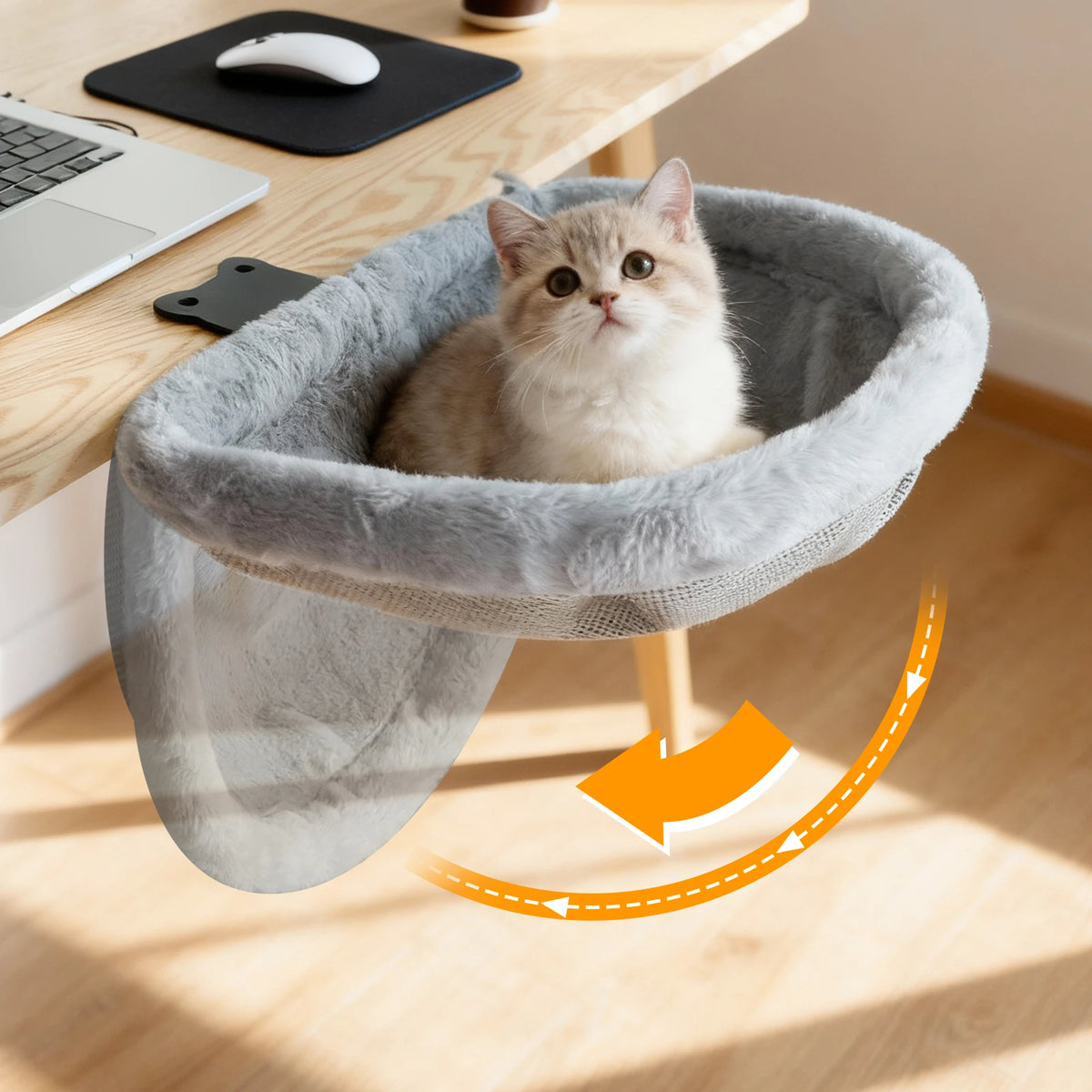 CWV Foldable Cat Desk Bed Hammock For Comfortable Indoor Rest