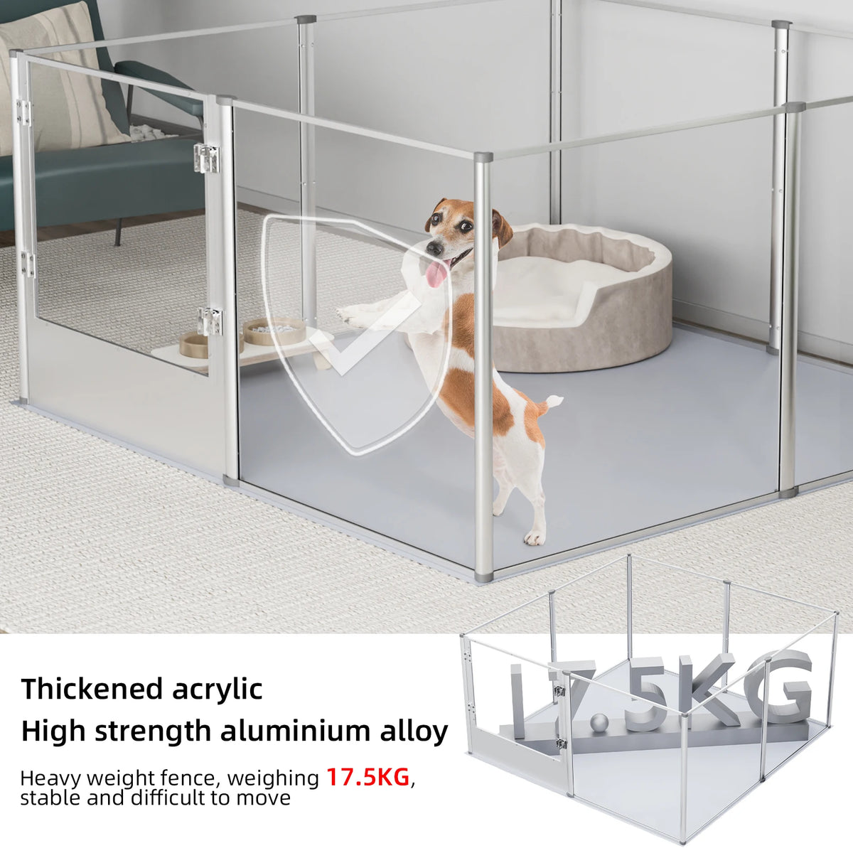Bingopaw Acrylic Dog Playpen With Waterproof Fertility Pad