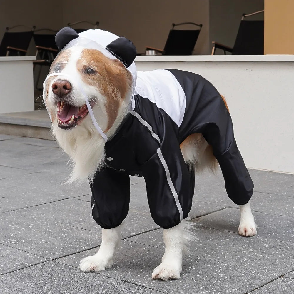 Waterproof Dog Raincoat With Reflective Hood And Lined Design