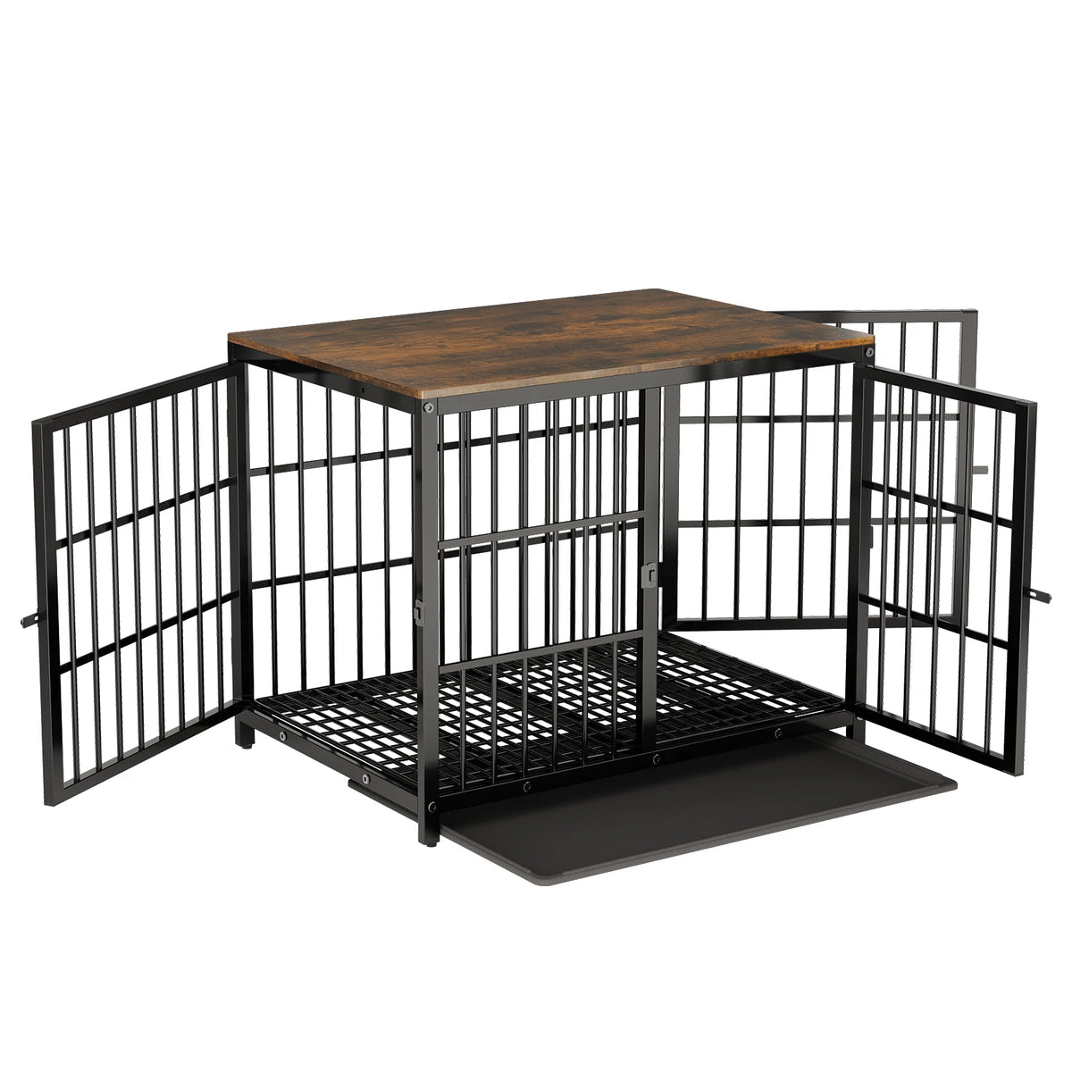 Bingopaw Wooden Dog Crate Furniture With Metal Frame Indoor Kennel