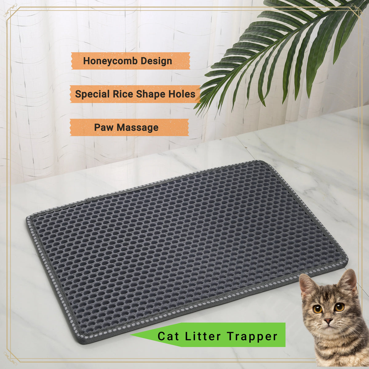 Double Layer Cat Litter Mat With Waterproof Urine Proof Design