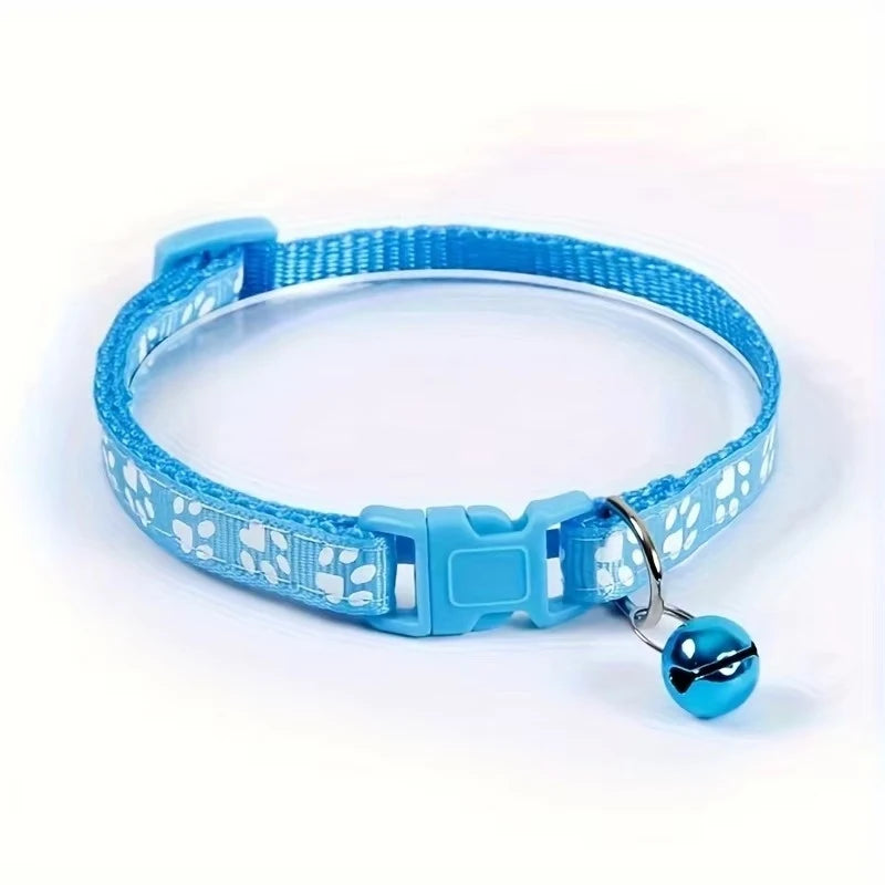 Adjustable Cat Collar With Bells And Ribbon For Cats