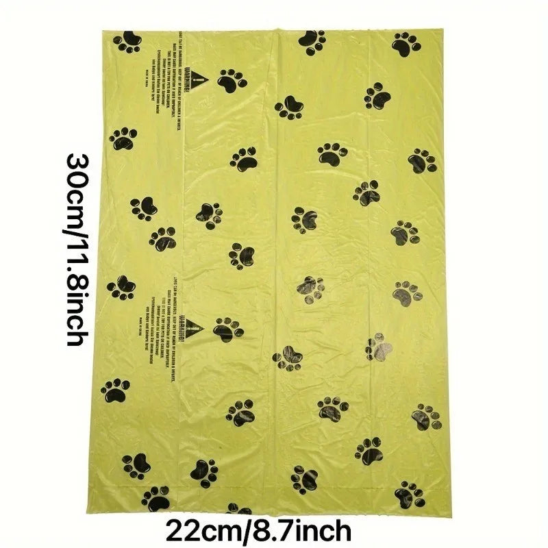Extra Thick Leak Proof Dog Poop Bags With Paw Prints