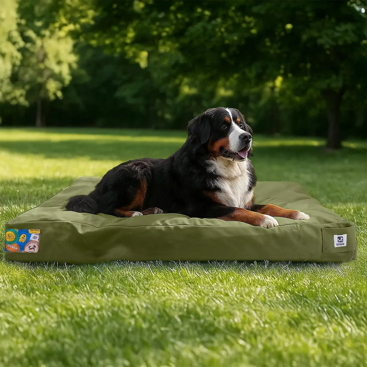 Indestructible Canvas Outdoor Dog Bed With Waterproof Removable Cover