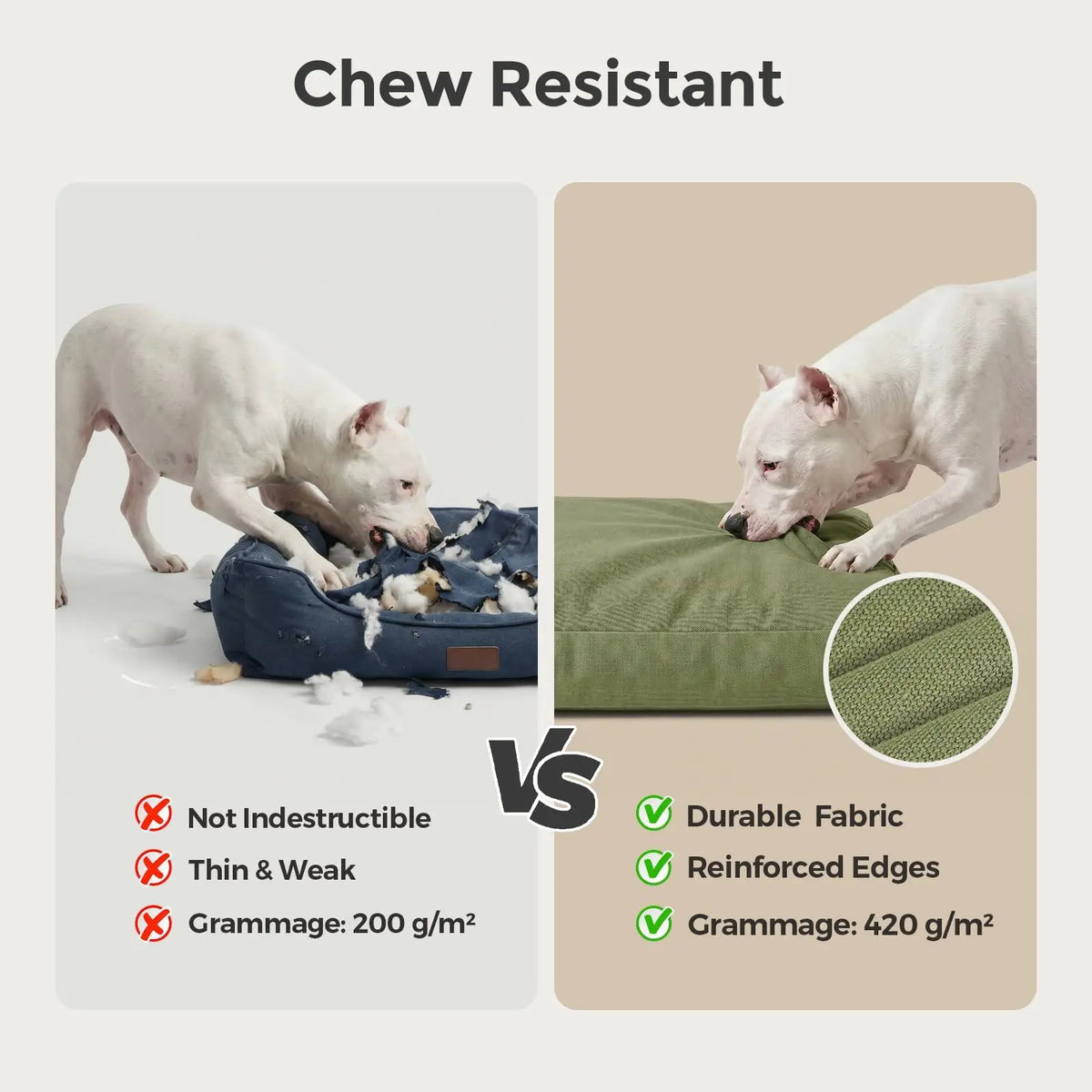 Indestructible Canvas Outdoor Dog Bed With Waterproof Removable Cover