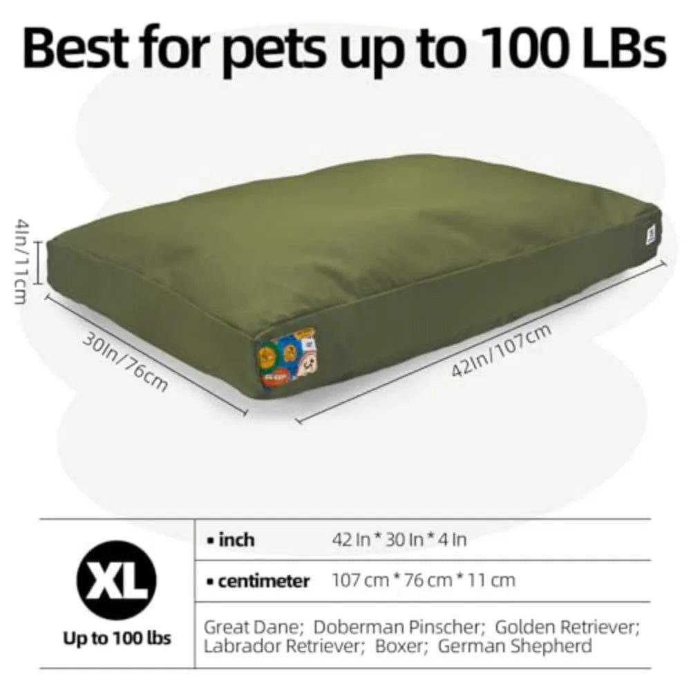 Indestructible Canvas Outdoor Dog Bed With Waterproof Removable Cover