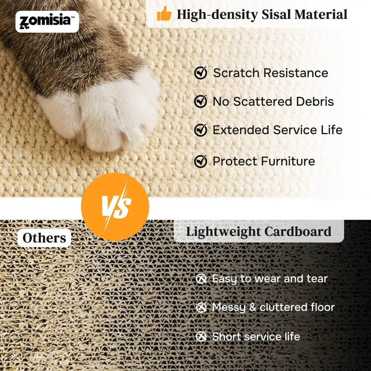 Cat Scratcher With Ball Track Toy And Natural Sisal Pad