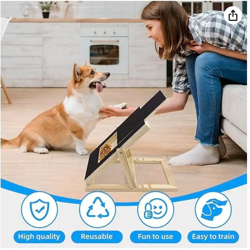 Wooden Dog Nail Scratch Board With Treat Drawer Filing Pad