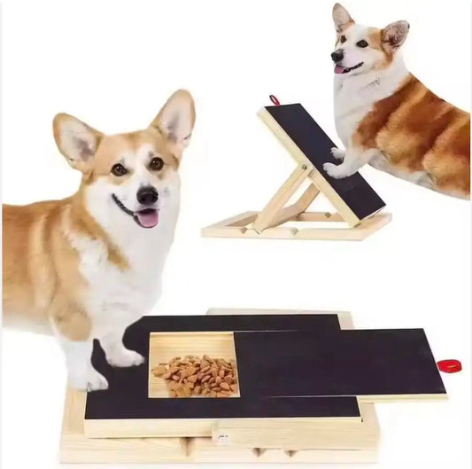 Wooden Dog Nail Scratch Board With Treat Drawer Filing Pad