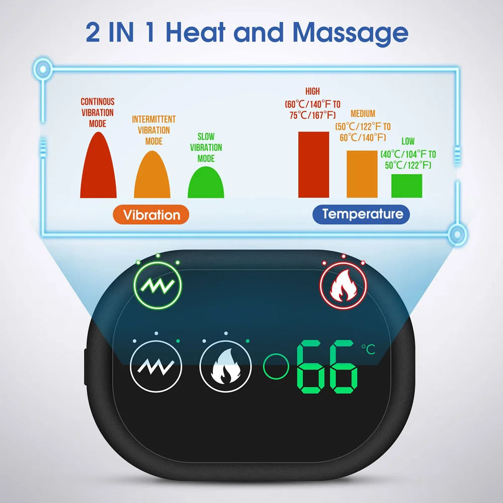 Electric Heated Shoulder Massager With Vibration And Adjustable Brace