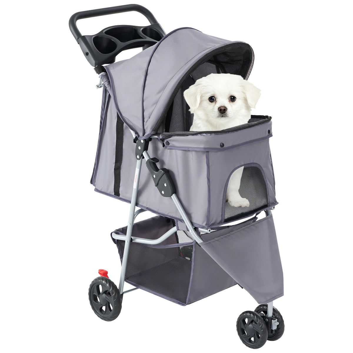 DUMOS Foldable 3 Wheel Pet Stroller For Small Dogs
