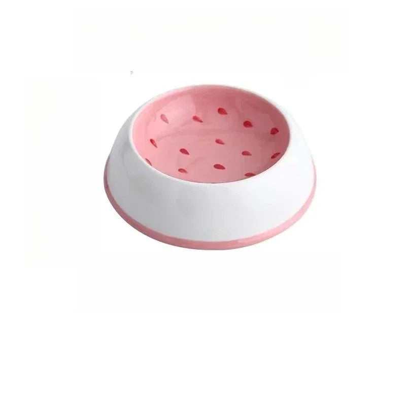 Watermelon Strawberry Shaped Slow Feeder Bowl For Cats And Dogs