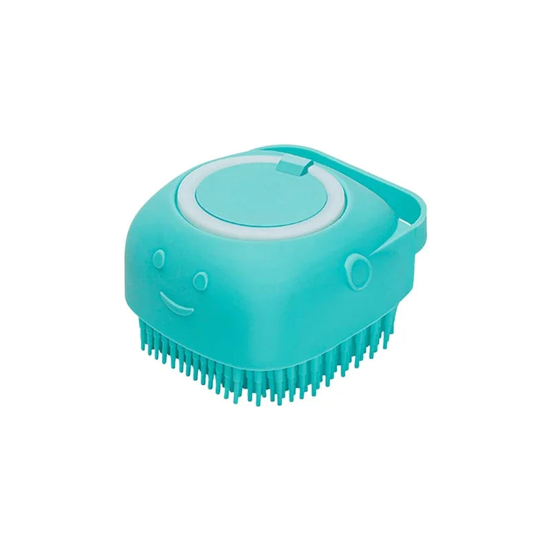 Soft Silicone Dog And Cat Bathing Brush With Shampoo Dispenser