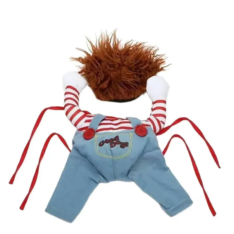 Halloween Chucky Doll Costume for Dogs and Cats Cosplay Outfit