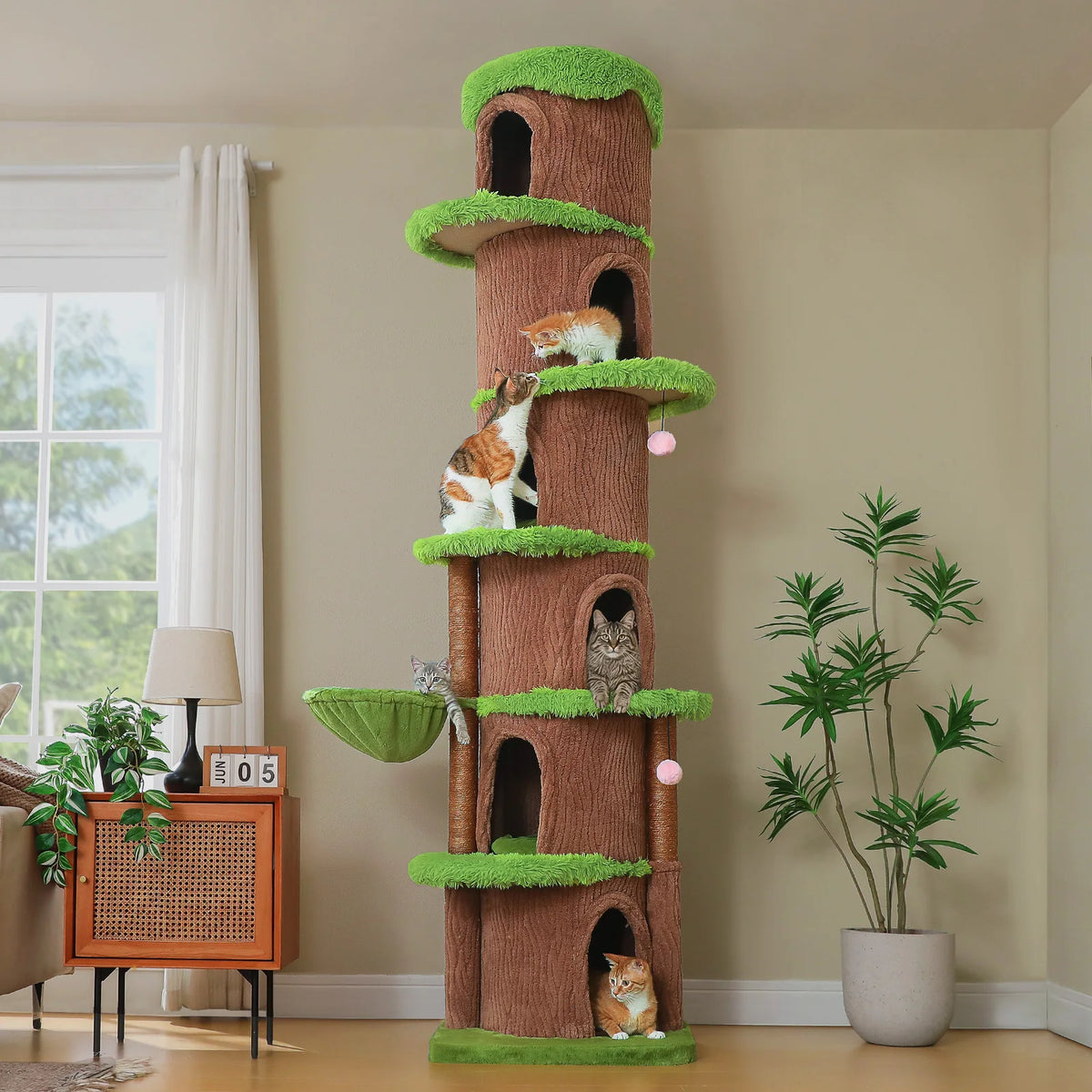 PAWZ Road Adjustable Floor To Ceiling Cat Tree With Hammock