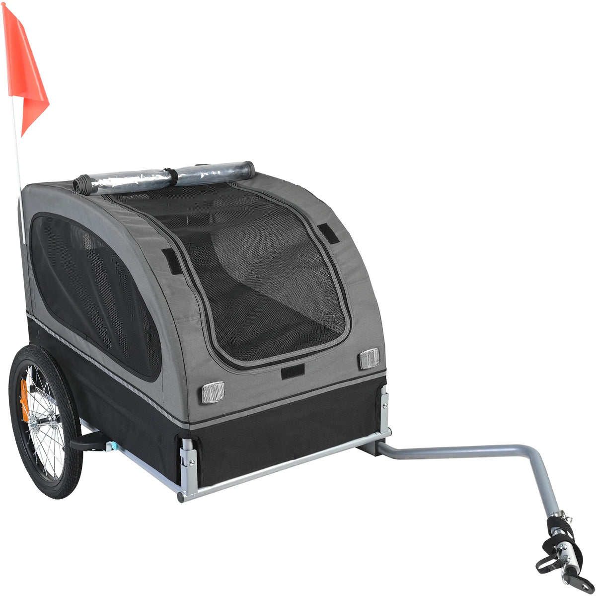Collapsible Dog Bike Trailer And Pet Carrier With Reflectors