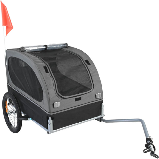 Collapsible Dog Bike Trailer And Pet Carrier With Reflectors