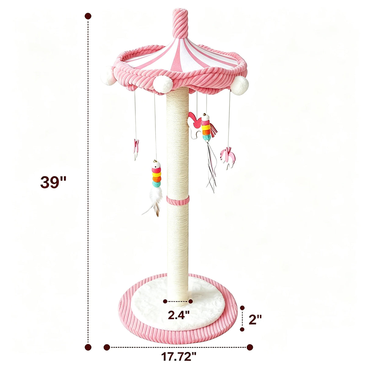 CWV Carousel Cat Tree With Rotating Toy And Scratching Post