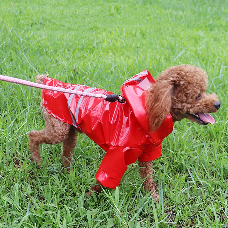 Reflective Waterproof Pu Raincoat For Dogs And Cats