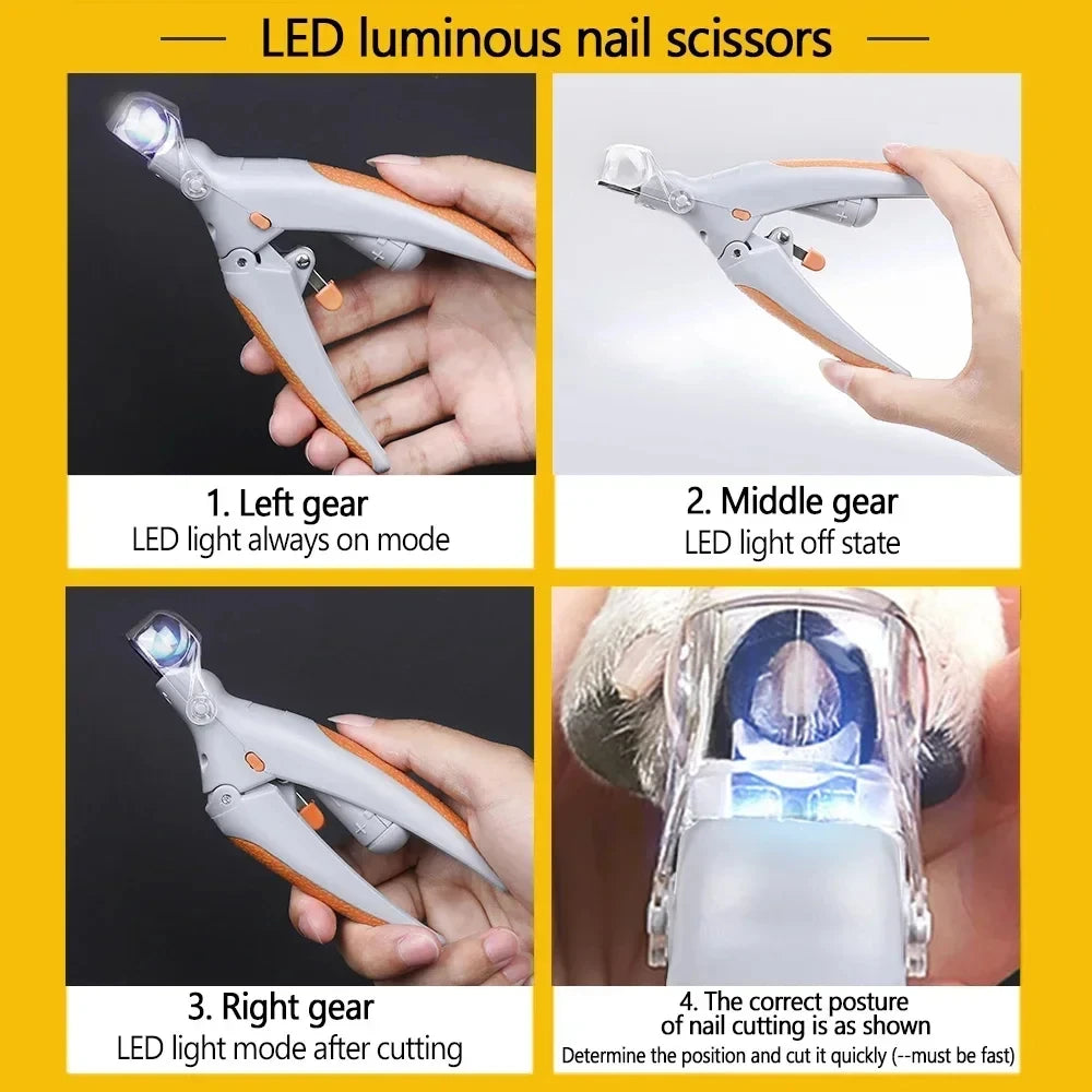 Pet Nail Clipper With LED Illumination For Dogs And Cats