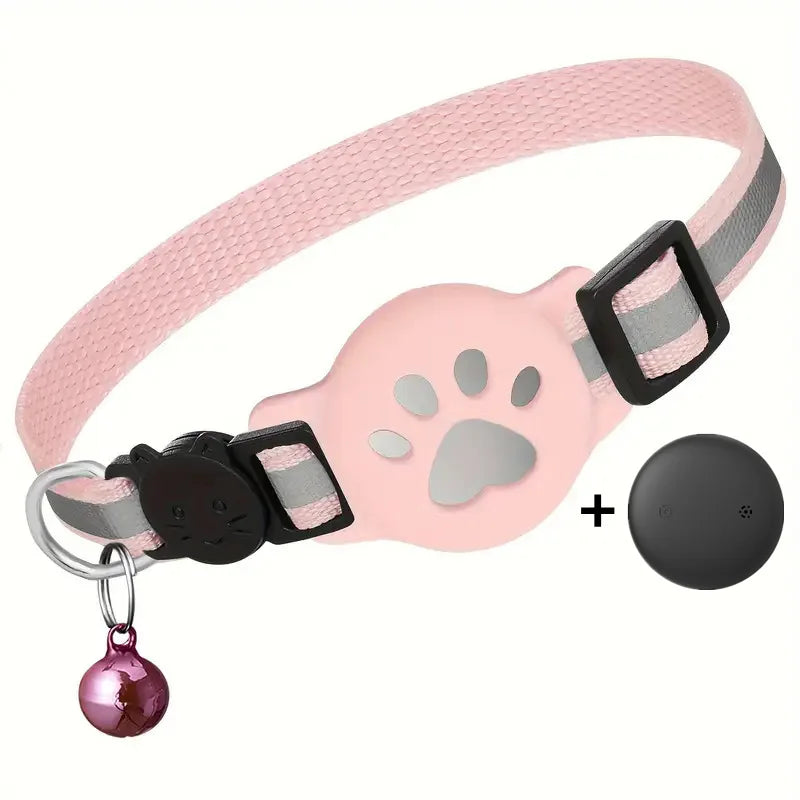 Reflective AirTag Cat Collar Featuring Quick Release And Waterproof Safety