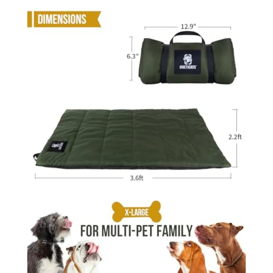 Water Resistant Leather Dog Bed With Anti Slip Washable Cover