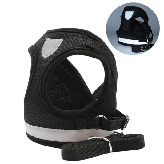 Reflective Adjustable Dog And Cat Vest Harness With Leash