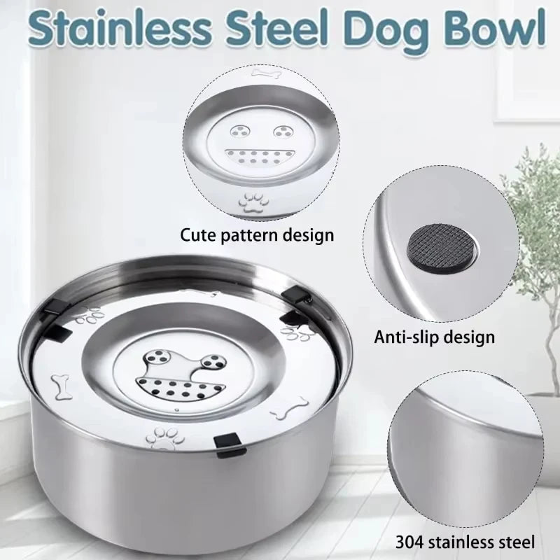 Stainless Steel No Spill Floating Dog Water Bowl