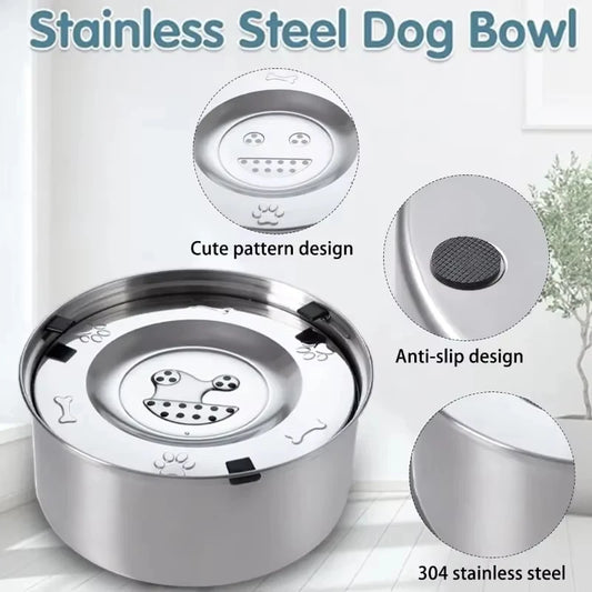 Stainless Steel No Spill Floating Dog Water Bowl