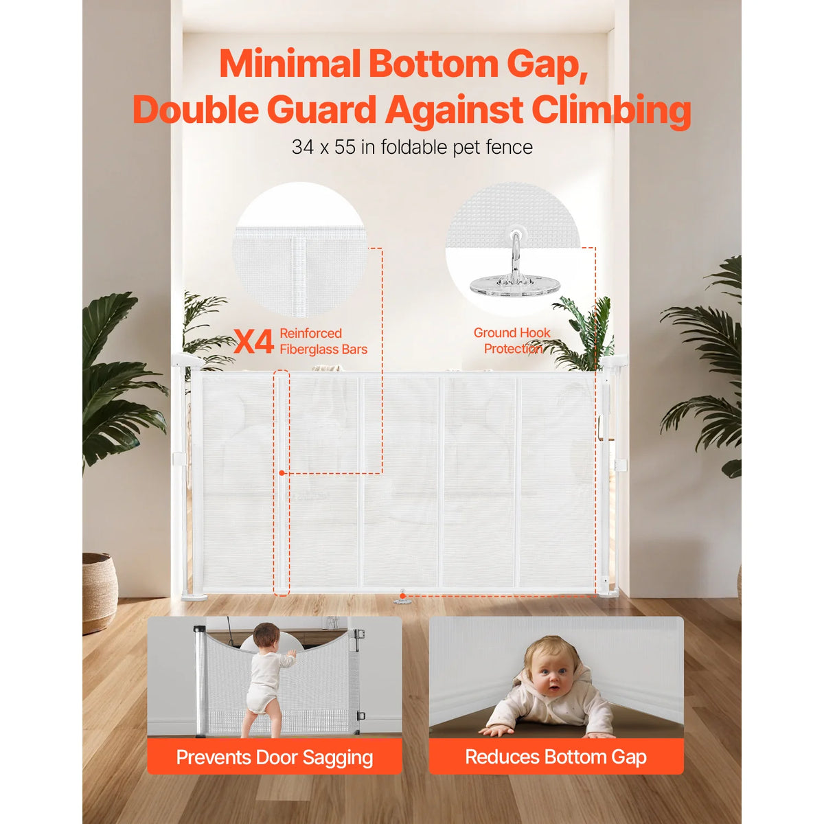 SucceBuy Retractable Baby Gate For Safe Indoor Home Protection
