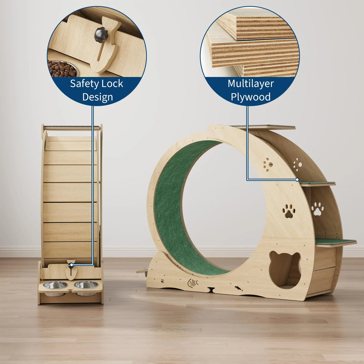 HiMISS Multifunctional Cat Exercise Wheel With Scratch Post