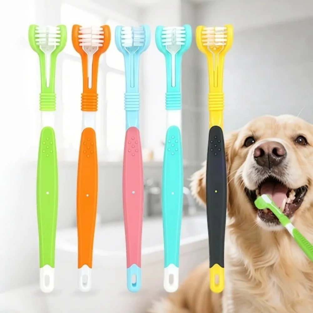Three Sided Pet Toothbrush For Dogs And Cats Dental Cleaner
