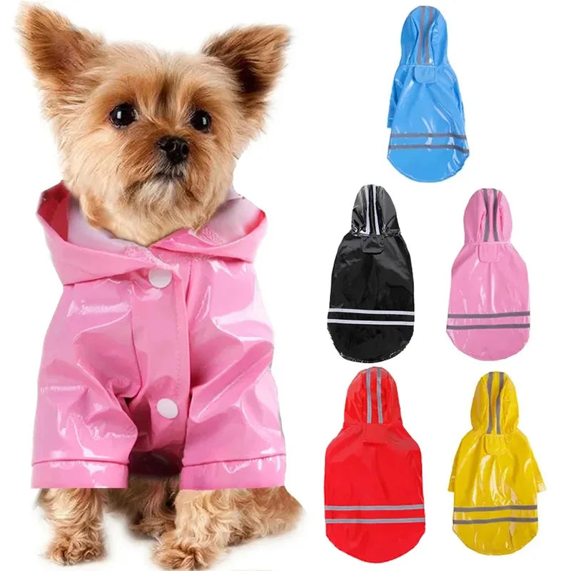 Reflective Waterproof Pu Raincoat For Dogs And Cats