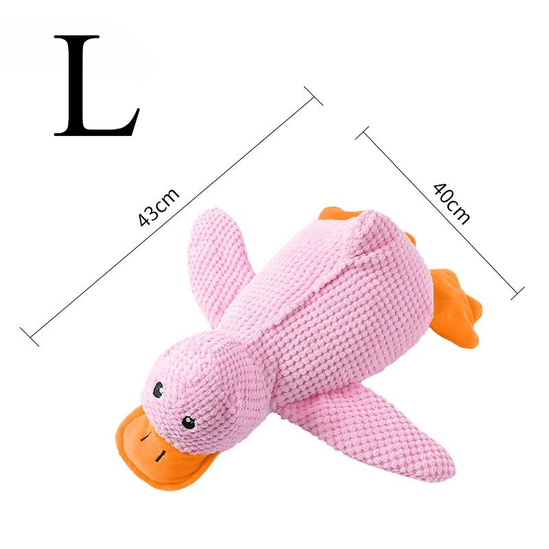Plush Sleeping Duck Dog Toy for Chewing and Comfort