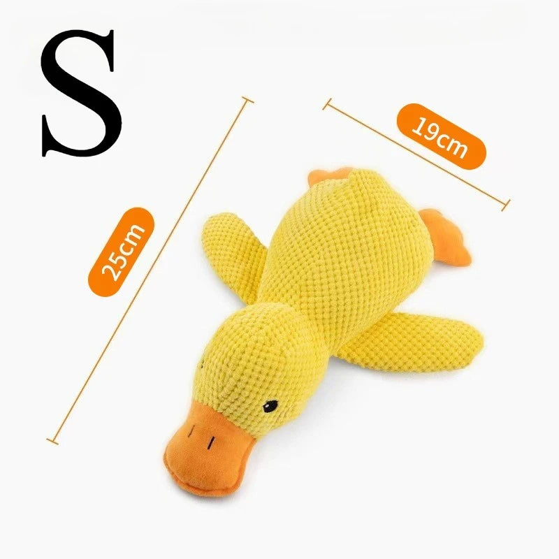 Plush Sleeping Duck Dog Toy for Chewing and Comfort
