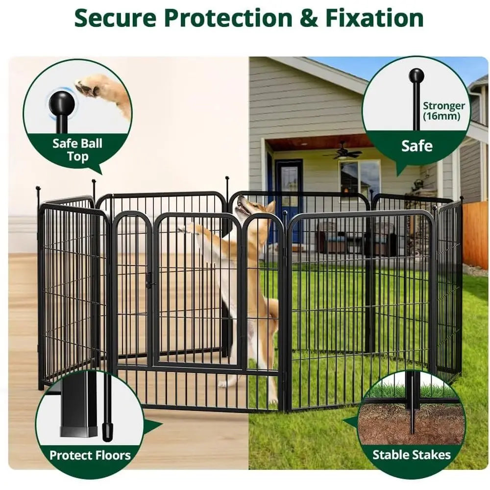 Heavy Duty Eight Panel Metal Dog Playpen For Home Use