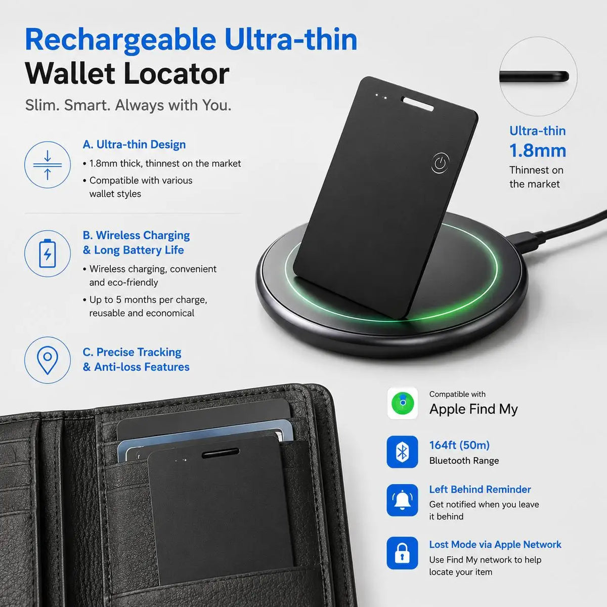 STONEGO Smart Bluetooth Tracker For Wallets, Pets, And Personal Safety