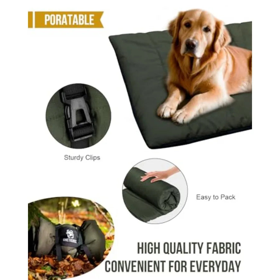 Water Resistant Leather Dog Bed With Anti Slip Washable Cover