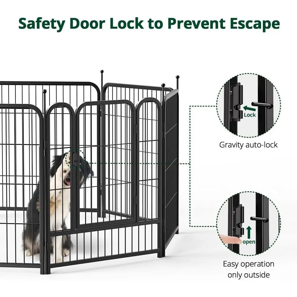 Heavy Duty Eight Panel Metal Dog Playpen For Home Use