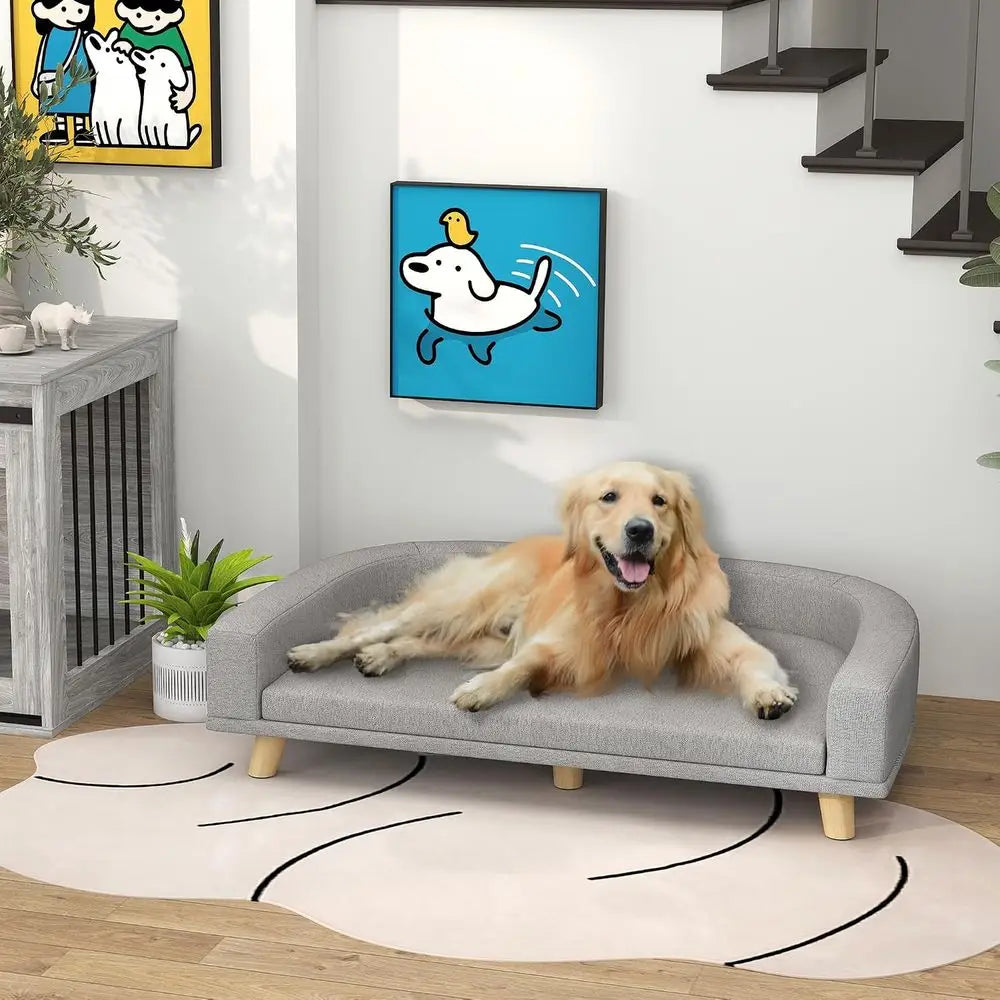 Luxury Pet Sofa Bed With Washable Cover For Large Dogs