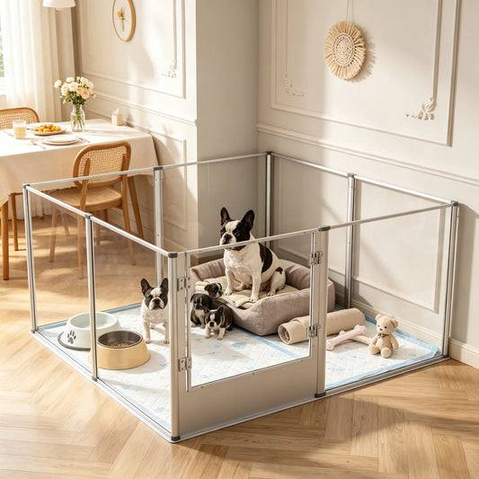 Bingopaw Acrylic Dog Playpen With Waterproof Fertility Pad