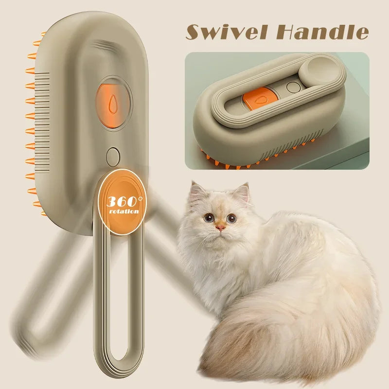 Electric Steam Grooming Brush Hair Remover For Cats And Dogs