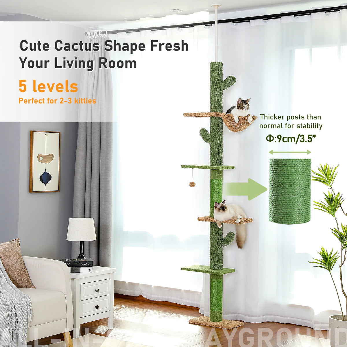 PAWZ Road Cat Tree Tower With Scratching Post And Hammock