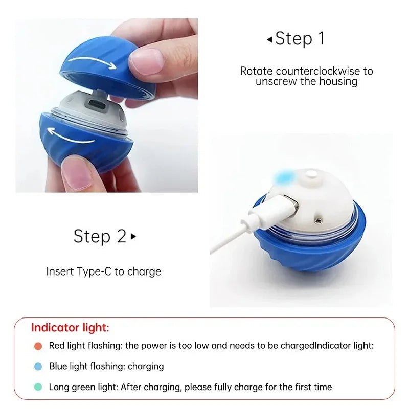 Automatic Moving Bouncing Ball Interactive USB Dog Toy For Puppies