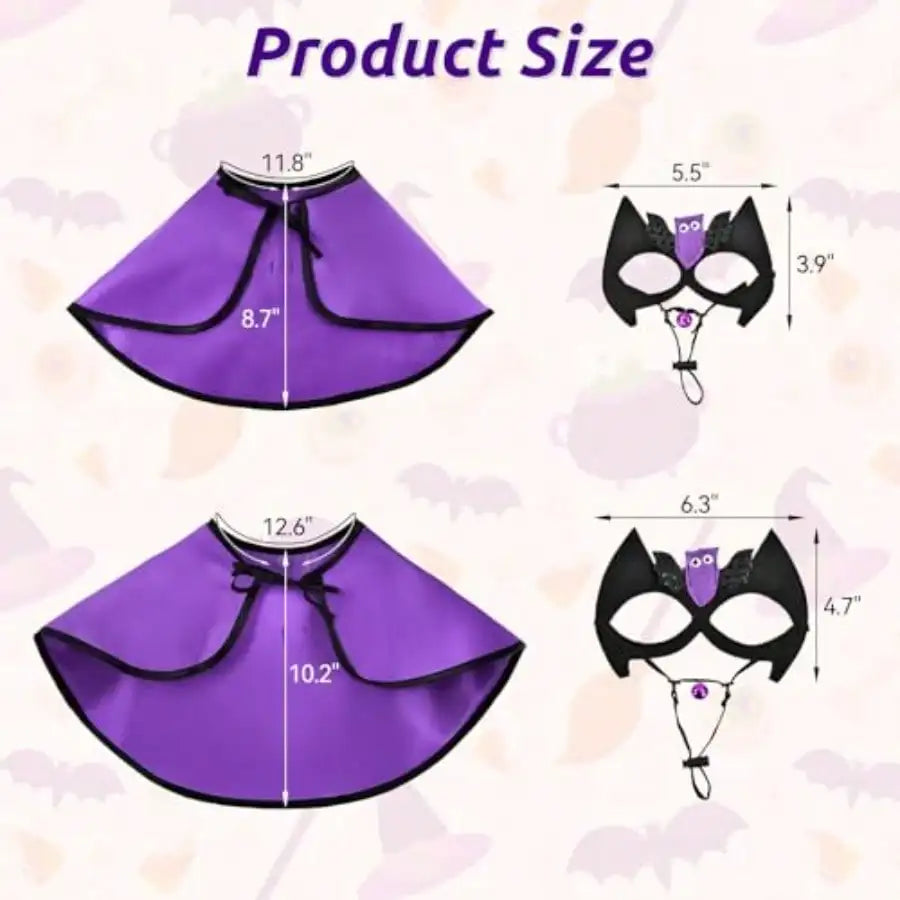 Vampire Halloween Cape And Bat Mask For Dogs And Cats