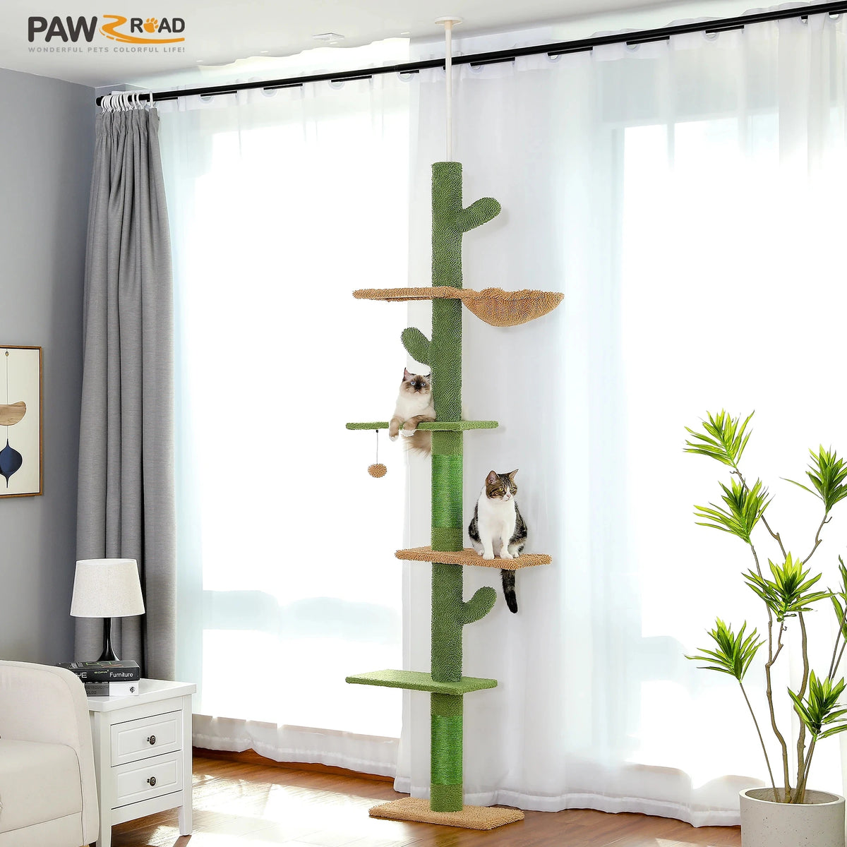 PAWZ Road Cat Tree Tower With Scratching Post And Hammock