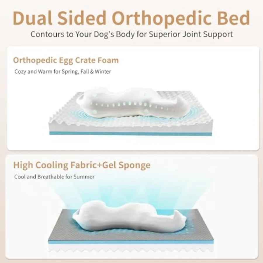 Cooling Gel Memory Foam Orthopedic Dog Bed With Washable Cover