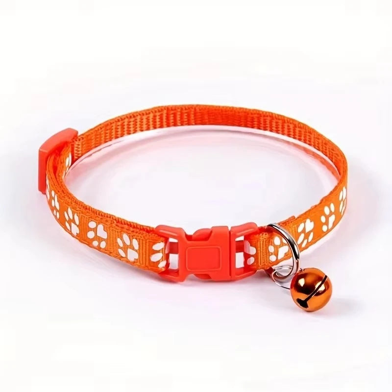Adjustable Cat Collar With Bells And Ribbon For Cats