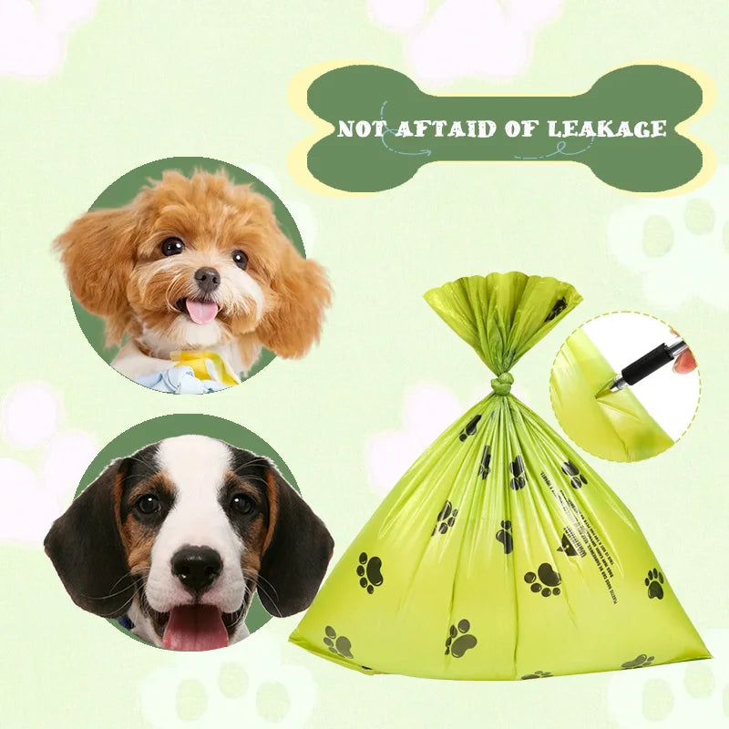 Extra Thick Leak Proof Dog Poop Bags With Paw Prints