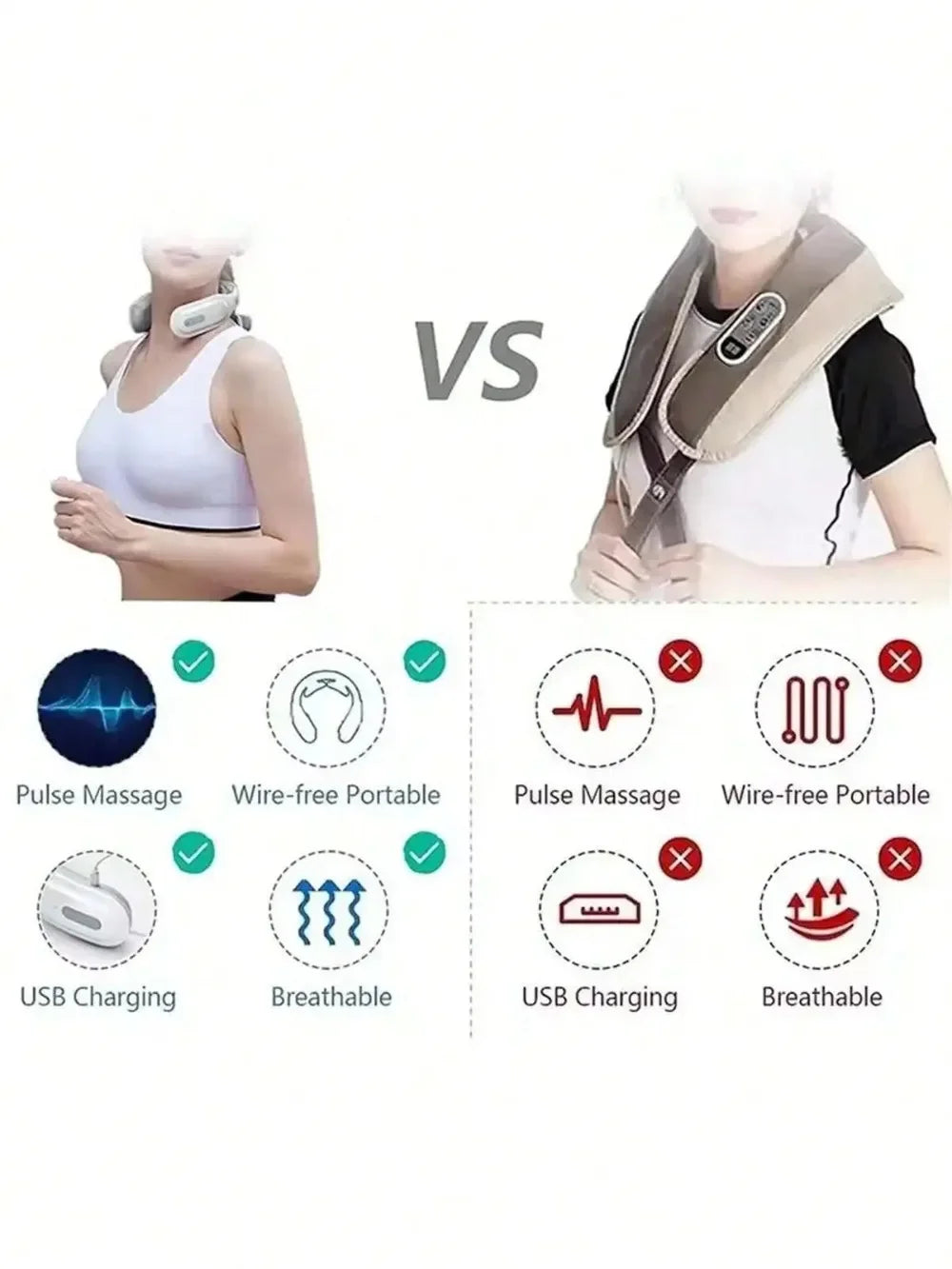 Portable Rechargeable Neck And Shoulder Massager For Muscle Relaxation